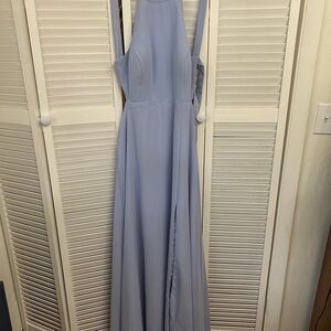 Light Blue Halter Maxi Dress